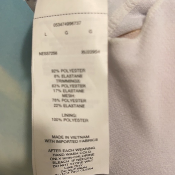 NWT NIKE BLK/WHT MESH TANKINI TOP SZ LG. - Picture 8 of 8